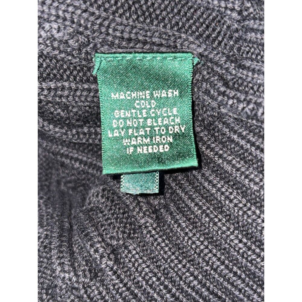 Lauren Ralph Lauren Preppy Minimalist Black Cable Knit Sweater 100% Cotton sz XS - Picture 9 of 9